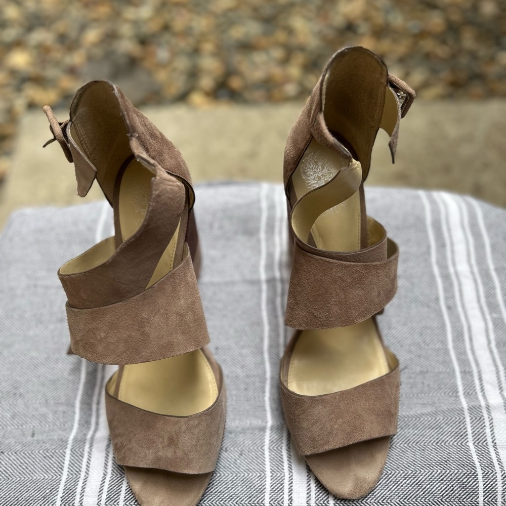 Vince Camuto Brown Wedge Sandals with Adjustable Straps